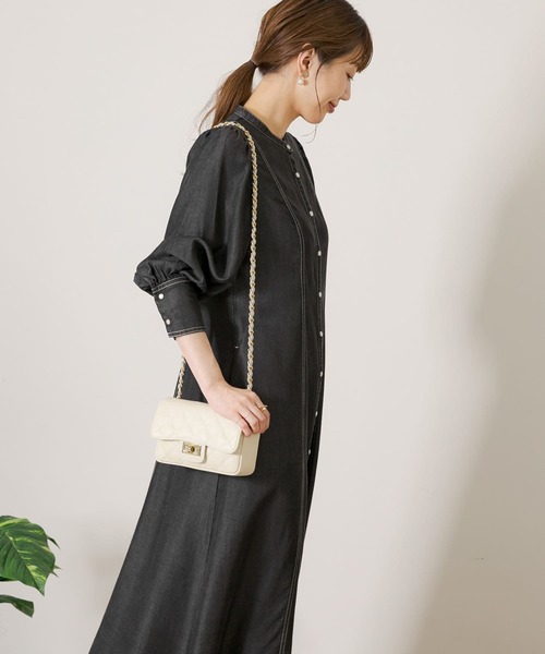 [URBAN RESEARCH Sonny Label] длинный рукав One-piece SMALL индиго голубой женский 