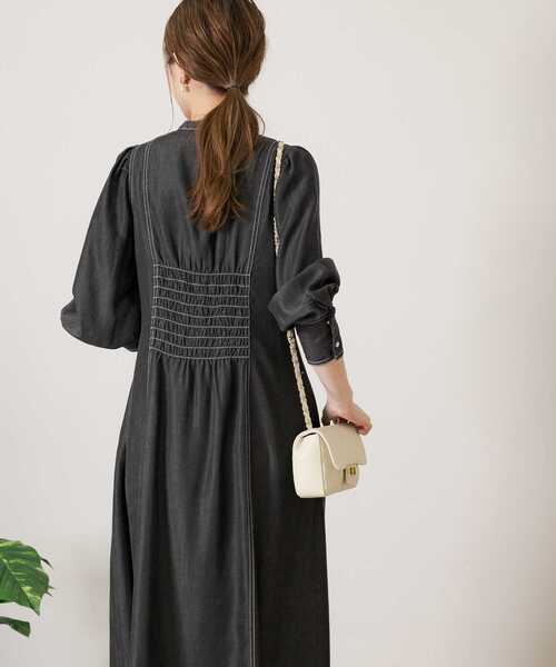 [URBAN RESEARCH Sonny Label] длинный рукав One-piece SMALL индиго голубой женский 