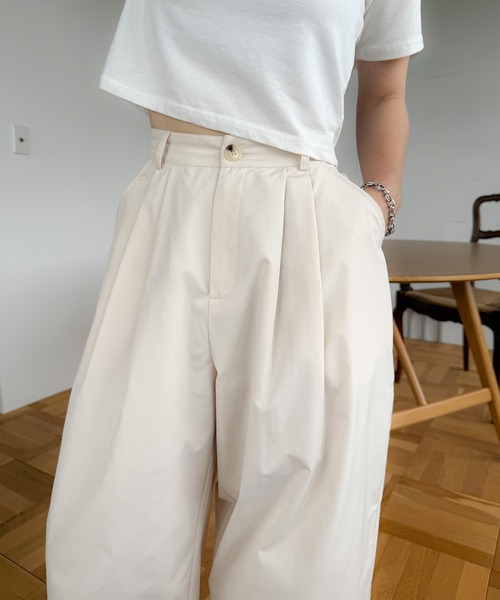 PICHI ワイドパンツ パンツ タックボリュームパンツ レディース