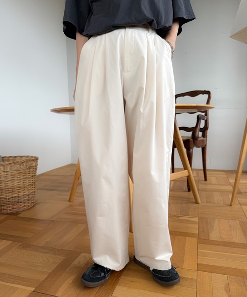 PICHI ワイドパンツ パンツ タックボリュームパンツ レディース