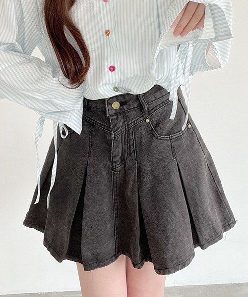 スカート デニムプリーツミニスカート : ZOZOTOWN Yahoo!店 - 通販