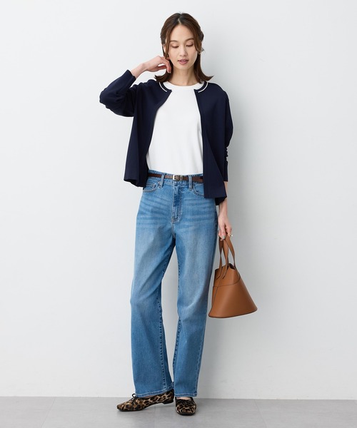 パンツ ストレッチストレートデニムパンツ「大きいサイズあり・新色追加」 レディースの画像