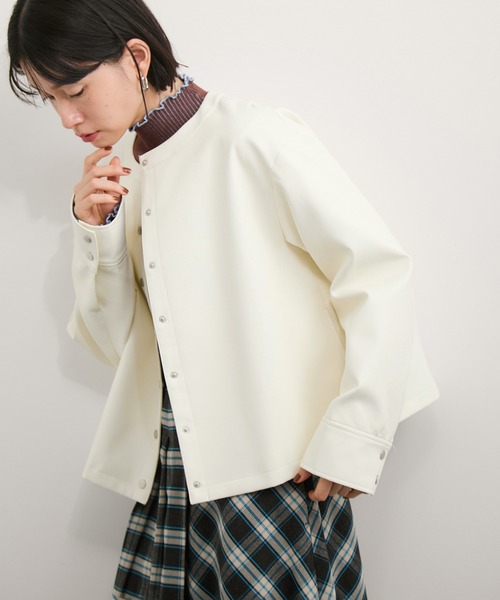 LE CERCLE par rope' ブルゾン アウター シンセティックレザーブルゾン