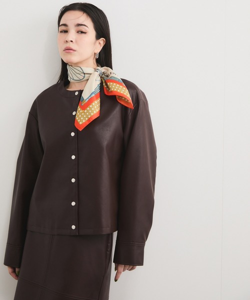 LE CERCLE par rope' ブルゾン アウター シンセティックレザーブルゾン