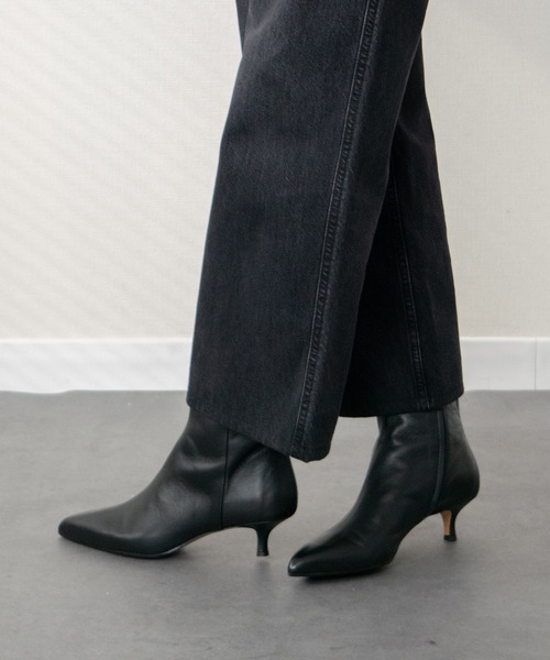 さ　ファビオルスコーニ ショートブーツ ポインテッドトゥ アンクル レザー FABIO RUSCONI（ファビオルスコーニ） ブーツ 「FABIO RUSCONI」ポイン