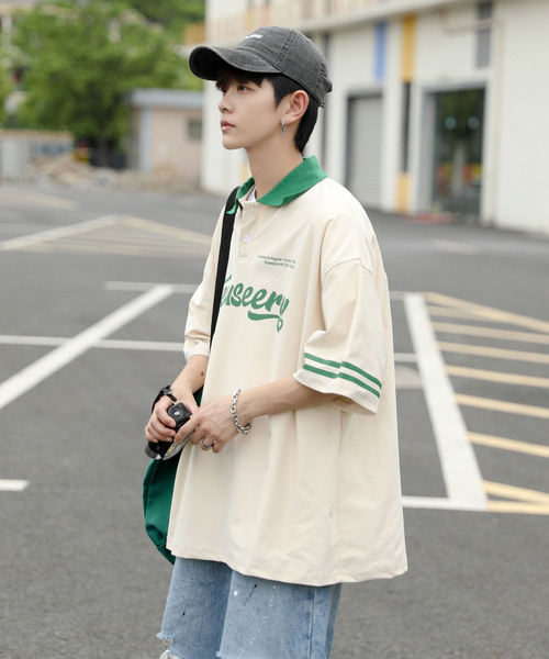 「neos」 半袖ポロシャツ X-LARGE ベージュ メンズ_画像2