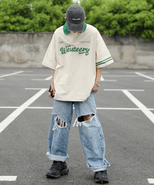 「neos」 半袖ポロシャツ X-LARGE ベージュ メンズ_画像3