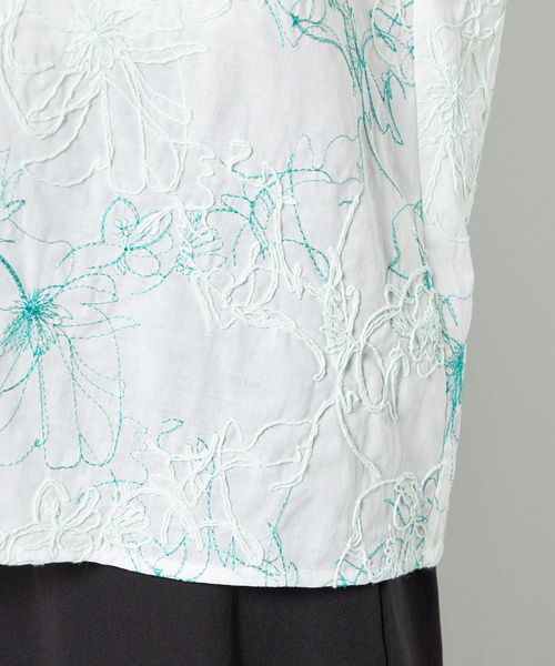 「A/C DESIGN BY ALPHA CUBIC」 半袖ブラウス 9号 グリーン レディース_画像7