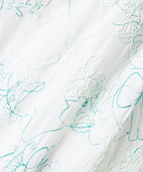 「A/C DESIGN BY ALPHA CUBIC」 半袖ブラウス 9号 グリーン レディース_画像8