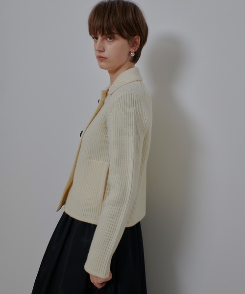 allureville アルアバイル ウールカシミヤ片畦コーディガン ベージュ allureville アルアバイル ウールカシミヤ片畦コーディガン ベージュ