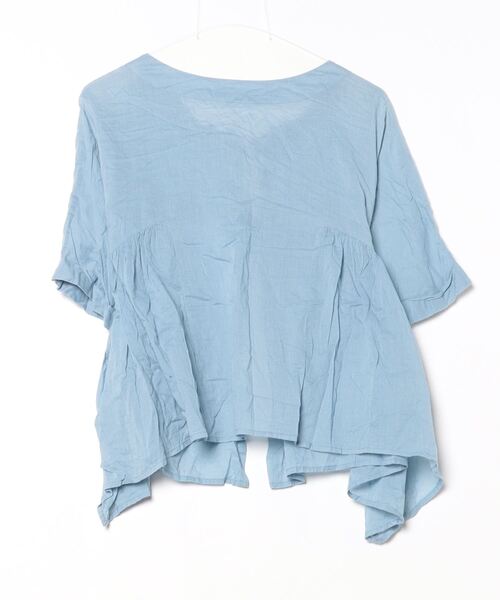 「NE QUITTEZ PAS!」 半袖ブラウス - ブルー レディース_画像2