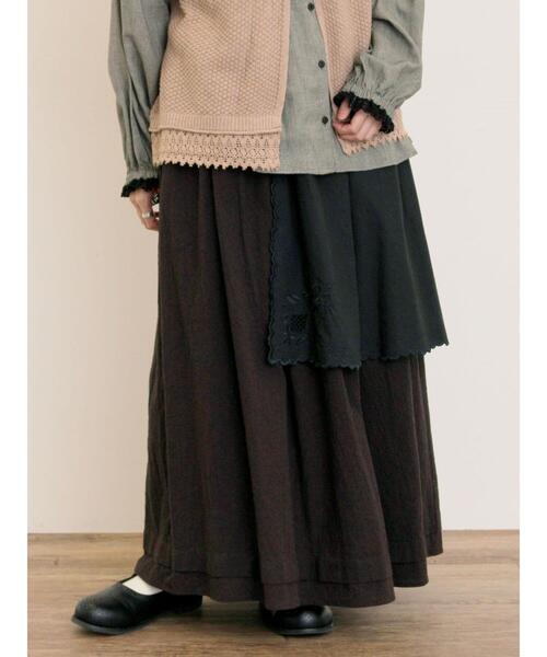 Samansa Mos2（サマンサモスモス） スカート 刺繍クロス付きスカート