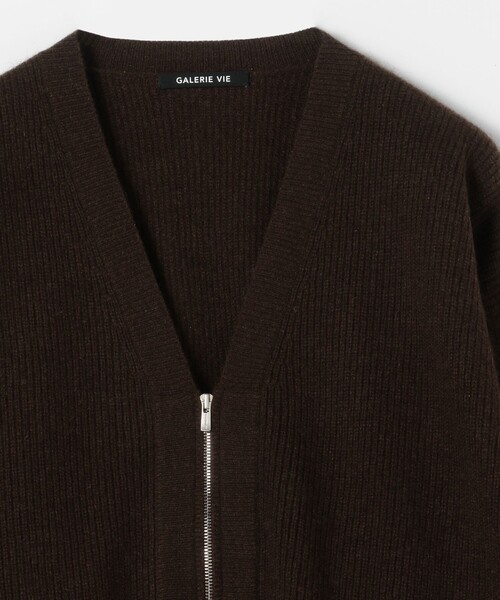 定価4万【GALERIE VIE】ファインウール ジップアップカーディガン 定価4万【GALERIE VIE】ファインウール ジップアップカーディガン