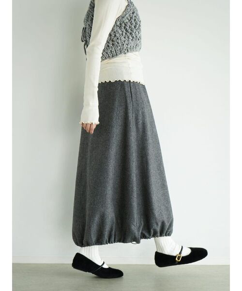 FIKA.（フィーカ） スカート Drawstring cocoon wool skirt : ZOZOTOWN