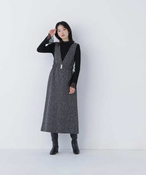 【新品未使用】ジャンパースカート ベルト付Ｖネックジャンスカ　PSサイズ NATURAL BEAUTY BASIC（ナチュラルビューティーベーシック