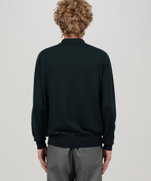 セーター ニット JOHN SMEDLEY TIBOR メリノウール ポロカラーニットシャツ メンズの画像
