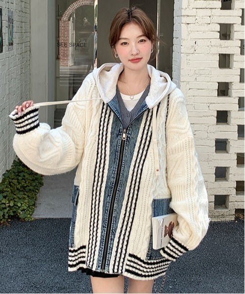 HISTERIC GLAMOUR ドッキング ニット ジップパーカー限定品フリー HYSTERIC GLAMOUR GENZAI ZIP HOODIE – YZ