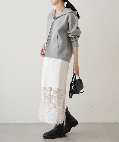 LOUNGEDRESS ペイズリーレーススカート my panda online shop | リネンペイズリー レーススカート BLACK×WHITE