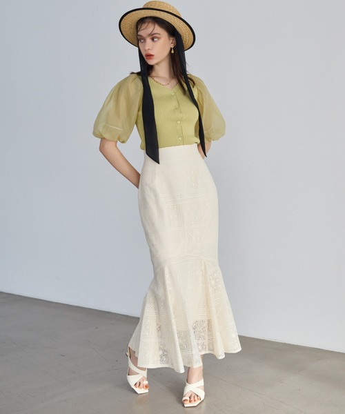 「EIMY ISTOIRE」 半袖ニット FREE グリーン系その他 レディース_画像7