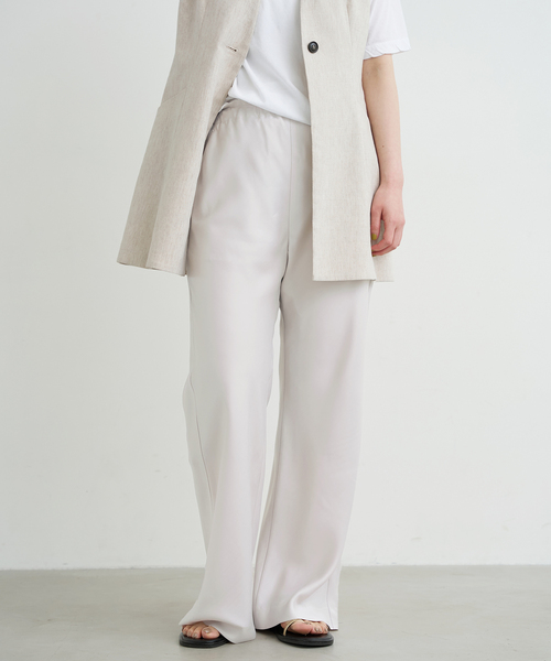 「IENA」 イージーパンツ 34 ネイビー レディース_画像2