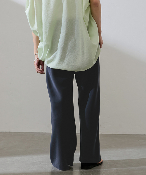 「IENA」 イージーパンツ 34 ネイビー レディース_画像9