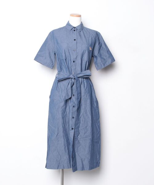 MAISON KITSUNE（メゾン キツネ） シャツワンピース 34 ブルー
