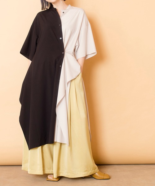 「OSMOSIS」 半袖ブラウス ONE SIZE グリーン レディース_画像3