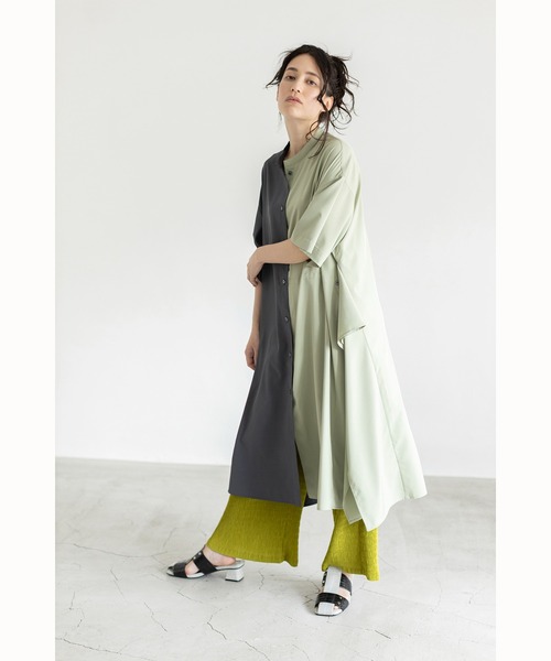 「OSMOSIS」 半袖ブラウス ONE SIZE グリーン レディース_画像4