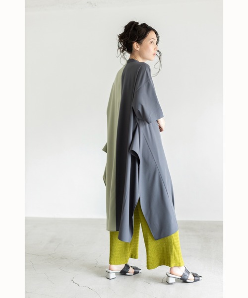 「OSMOSIS」 半袖ブラウス ONE SIZE グリーン レディース_画像6
