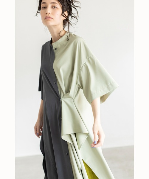 「OSMOSIS」 半袖ブラウス ONE SIZE グリーン レディース_画像9