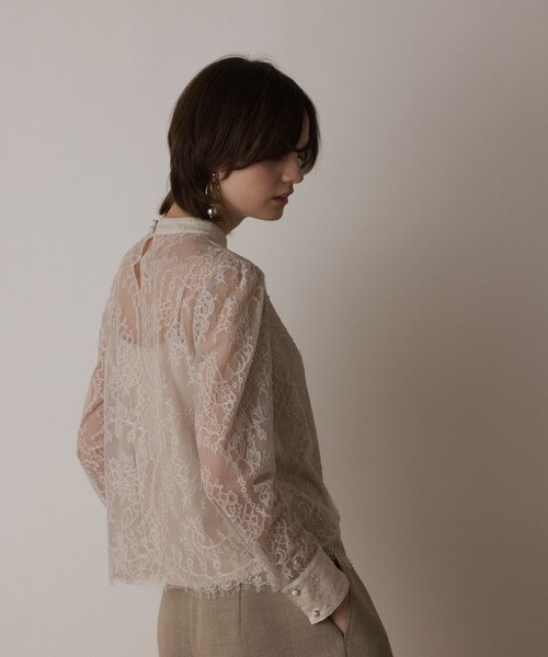 「GRACE CONTINENTAL」 長袖ブラウス 36 キナリ レディース_画像5