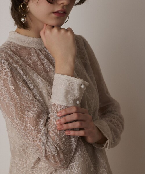 「GRACE CONTINENTAL」 長袖ブラウス 36 キナリ レディース_画像8