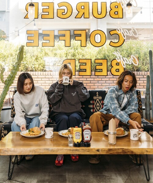 「FREAK'S STORE」 長袖ネルシャツ「SHE WOLF DINERコラボ」 LARGE ブルー メンズ_画像2