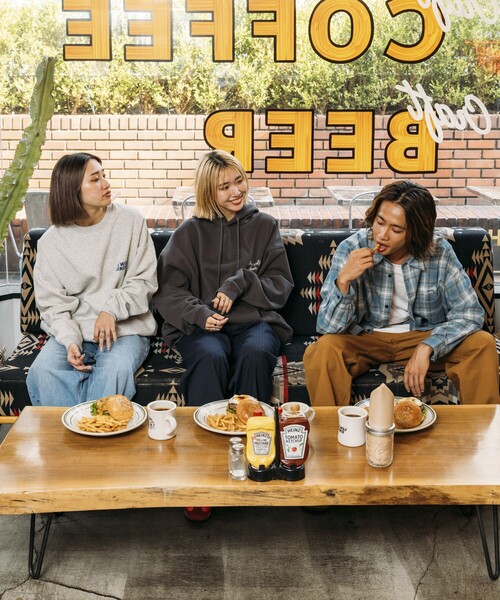 「FREAK'S STORE」 長袖ネルシャツ「SHE WOLF DINERコラボ」 LARGE ブルー メンズ_画像3