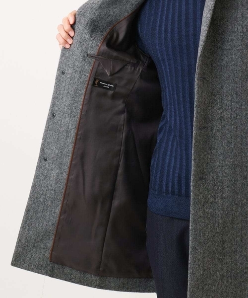 ミッシェルクラン　メンズ　ブラック チェスターコート ウール ミッシェルクランオム MICHEL KLEIN homme コンバーチブルウール