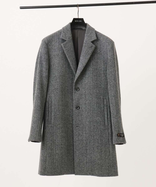 LITHIUM HOMME ヘリンボーン チェスターコート AXESーX チェスターコート コート ウエスタンヘリンボーンコート