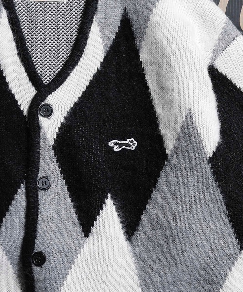 L 新品 Re: NUMBER (N)INE カーディガン ニット セーター RE Number (N)ine ジャガードニットカーディガン Lサイズ