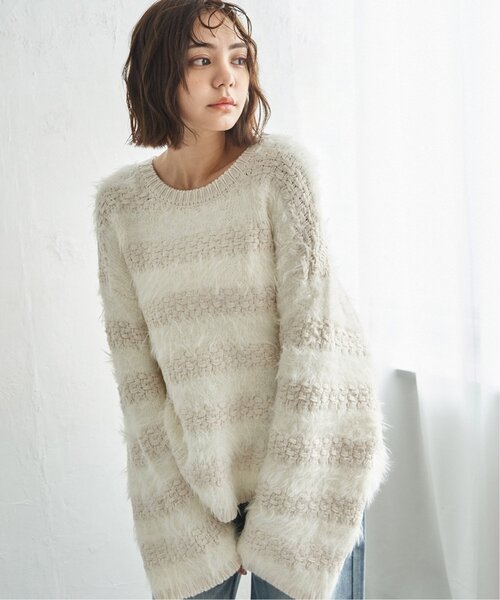 notch. ニット セーター フェザーボーダーニット レディース
