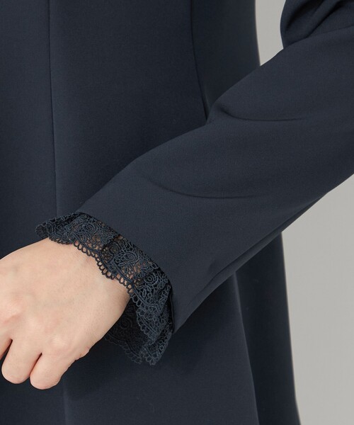 ジャケット ノーカラージャケット デュアルストレッチ ZIP チュニック レディースの画像
