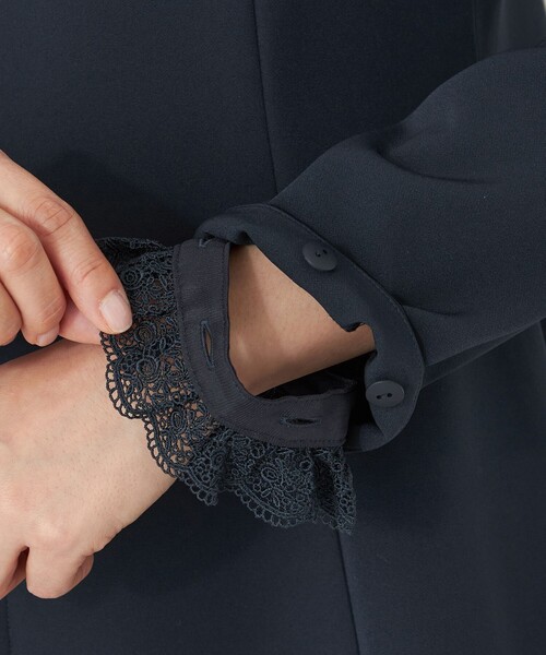 ジャケット ノーカラージャケット デュアルストレッチ ZIP チュニック レディースの画像