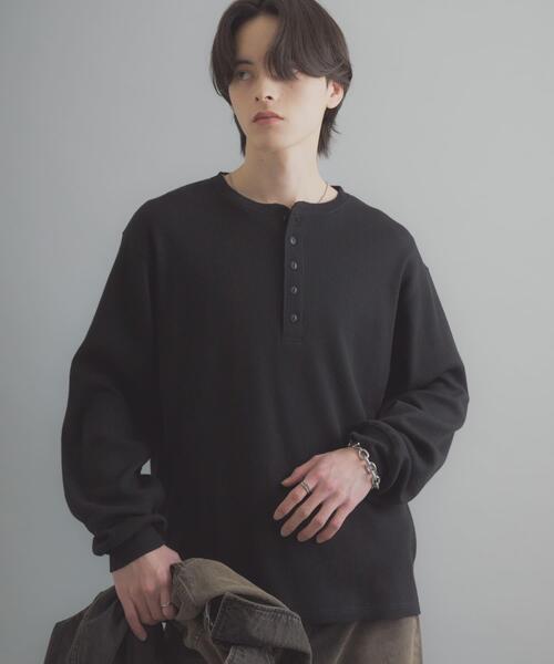 SENSE OF PLACE by URBAN RESEARCH ヘンリーネック tシャツ ワッフル