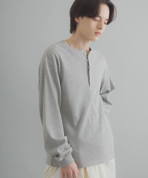 SENSE OF PLACE by URBAN RESEARCH ヘンリーネック tシャツ ワッフル