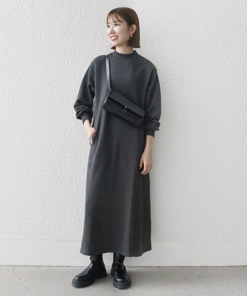 「SHIPS any」 長袖ワンピース ONE SIZE ブラウン レディース_画像3