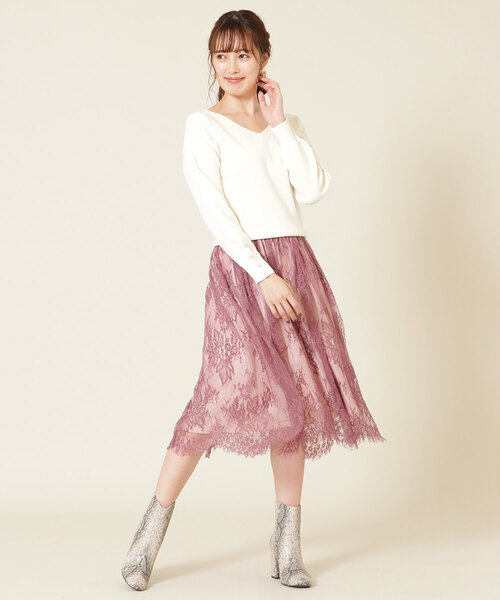 「JILL by JILL STUART」 長袖ニット FREE ベージュ レディース_画像3