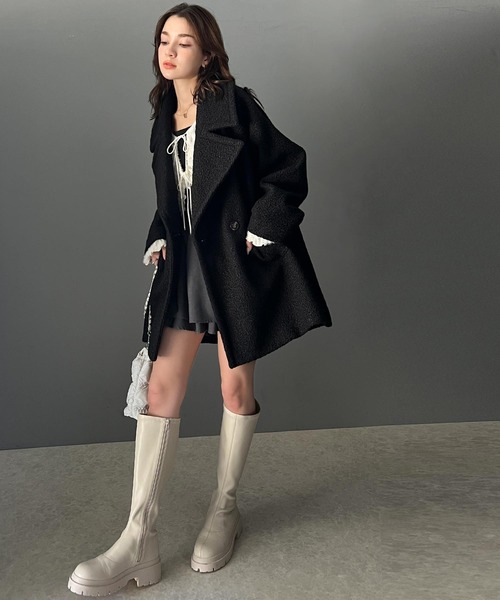「mily bilet」 ピーコート SMALL アイボリー レディース_画像2