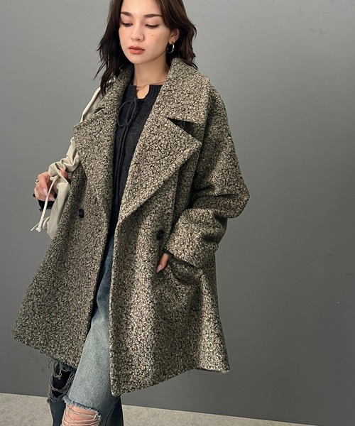 「mily bilet」 ピーコート SMALL アイボリー レディース_画像9