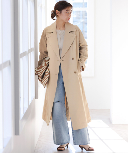 「JOURNAL STANDARD relume」 トレンチコート 38 ベージュ レディース_画像4