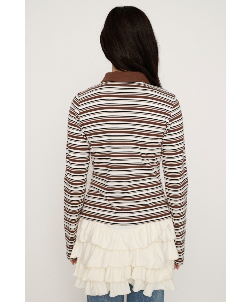 SLY MICHIXSLY POLOシャツ サイズ2 ブラウン SLY | MICHIXSLY POLO シャツ (Tシャツ・カットソー(長袖) ) |SHEL