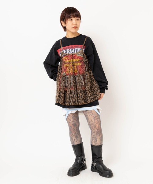 【ブラック】M2620 バナープリントロンT RNA（アールエヌエー） tシャツ M2620 バナープリントロンT レディース