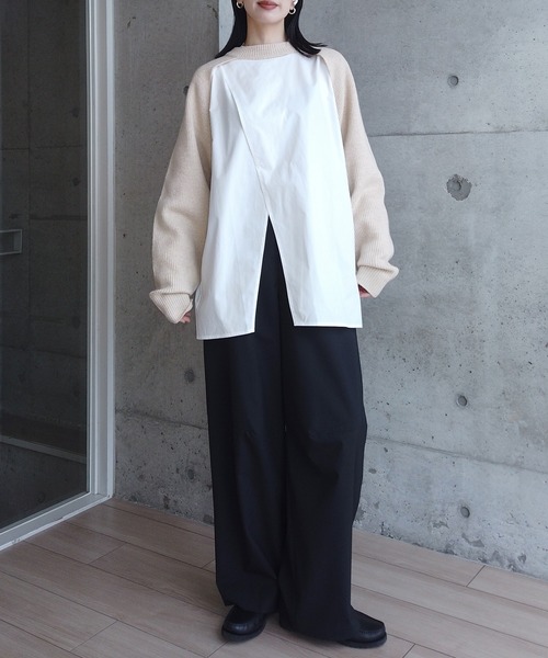「y/m by RIKA」 長袖ニット FREE ベージュ レディース_画像4
